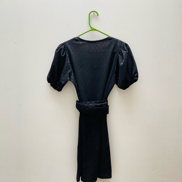 Zara - Puff Sleeve Polka Dot Dress - Picture 9 of 9